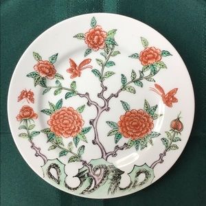 Vintage Japanese Porcelain Plate Painted‎ Flowers & Butterflies Decor